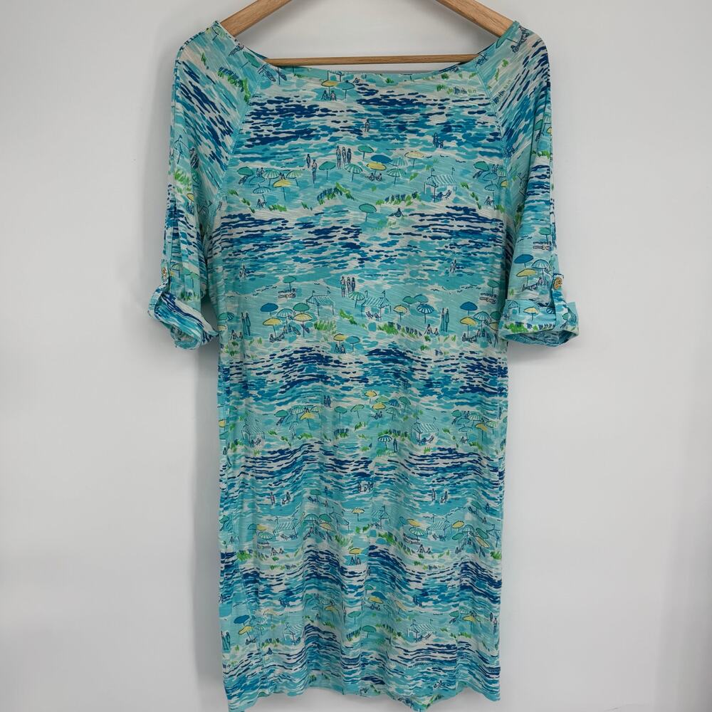 Lilly Pulitzer Dress High Tide Toile Beach Medium Resortwear Coastal Vacation